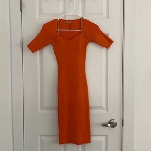 Orange tight dress
